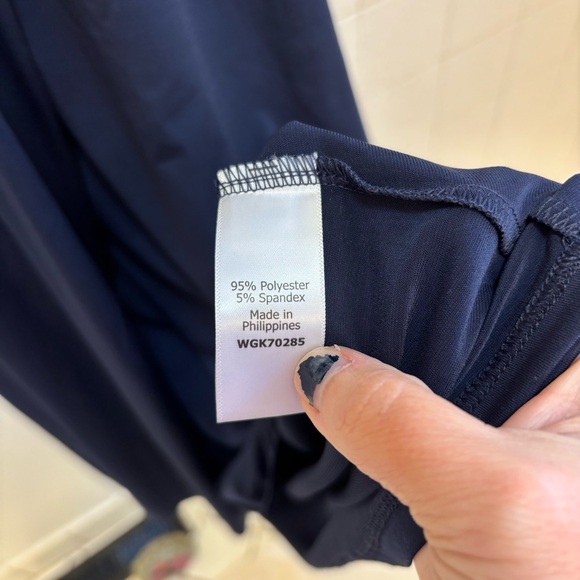 41 Hawthorn Strapless Faux Wrap Pullover Navy Dress Large Business Casual Travel - Picture 7 of 8